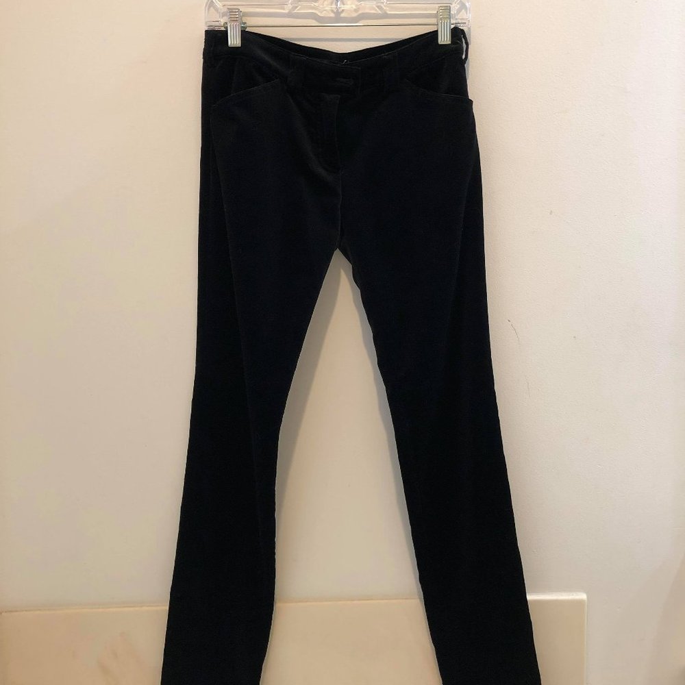 Balenciaga Black Velvet Straight Leg Pants